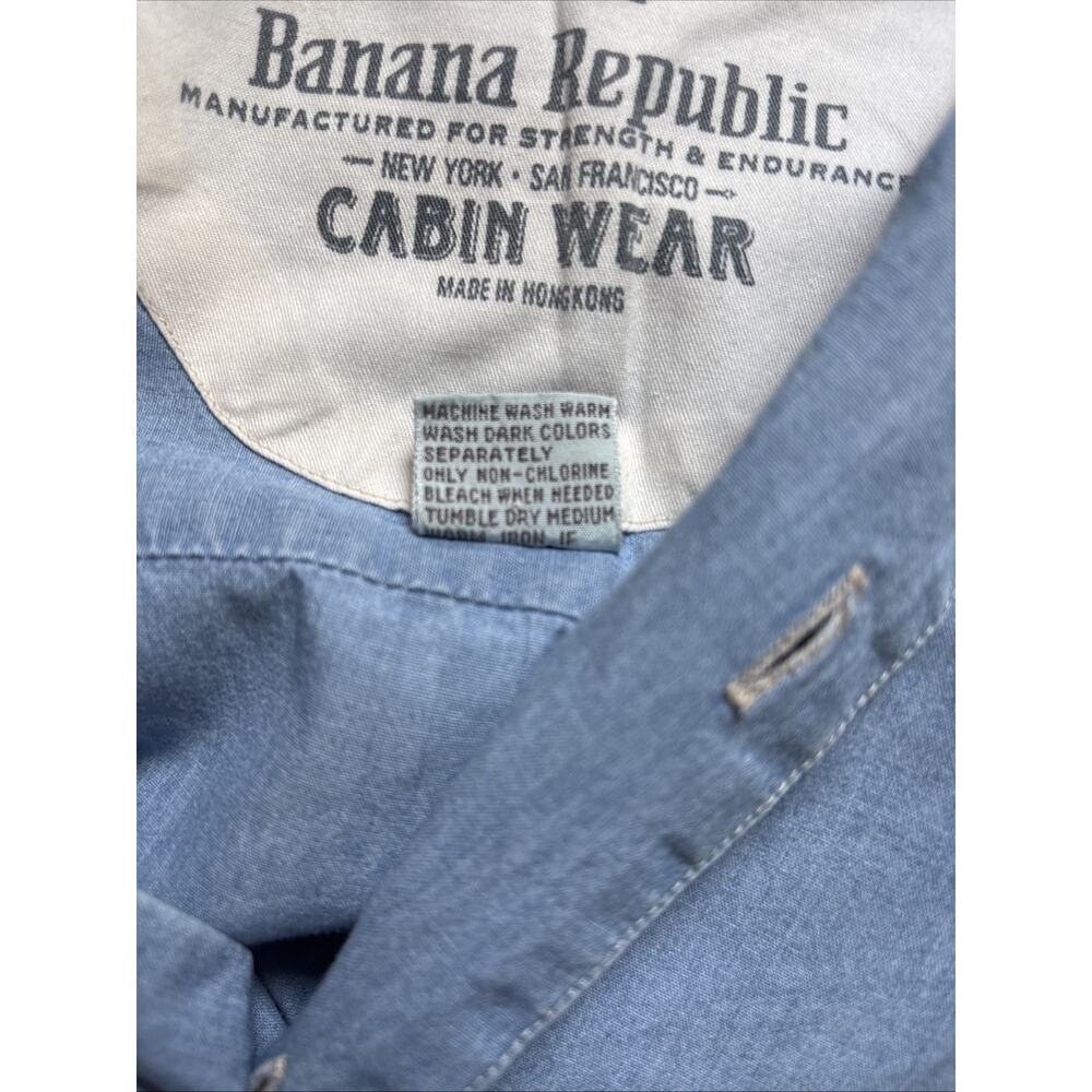 VTG Banana Republic Cabin Wear Chambray Midi Dress Womens Small Blue Cottagecore - Picture 9 of 9